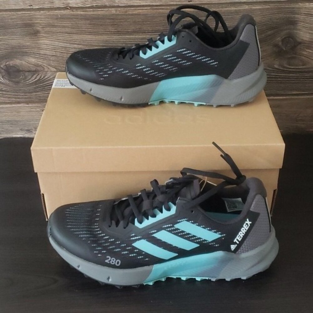 New Adidas Terrex Agravic Flow Womens Black Trail Running Shoes‎ Size 8 Outdoor